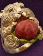 Кольцо из золота 585 пробы c эмалью